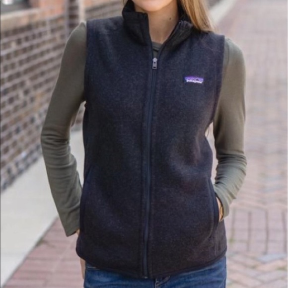 PATAGONIA Better Sweater vest women’s zip up sleeveless mock neck black L - Picture 3 of 9